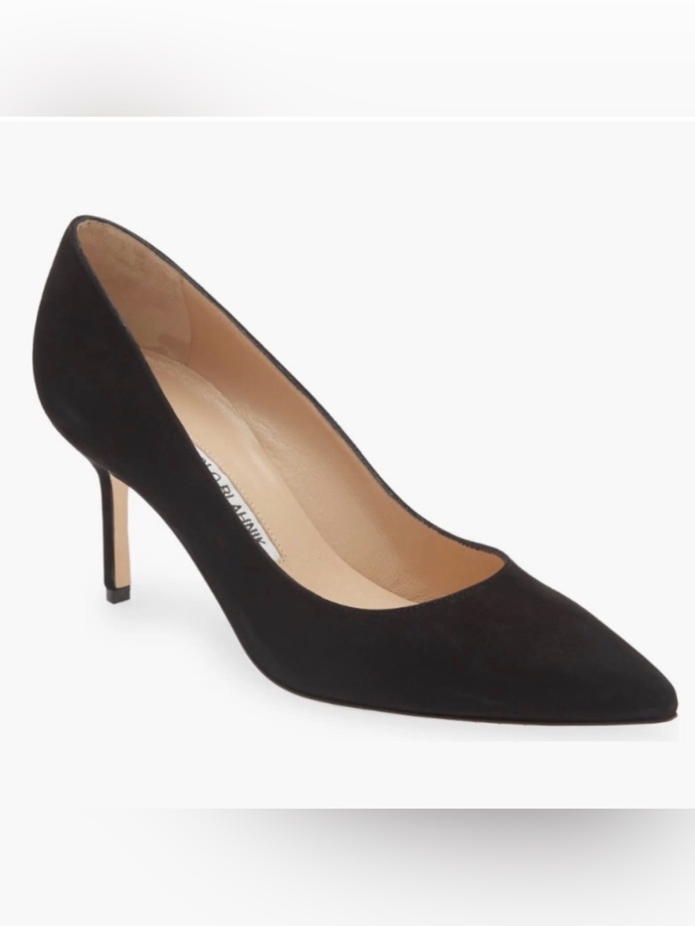 Manolo Blahnik Black Suede Pointed-Toe Pump EU 39 / US 9